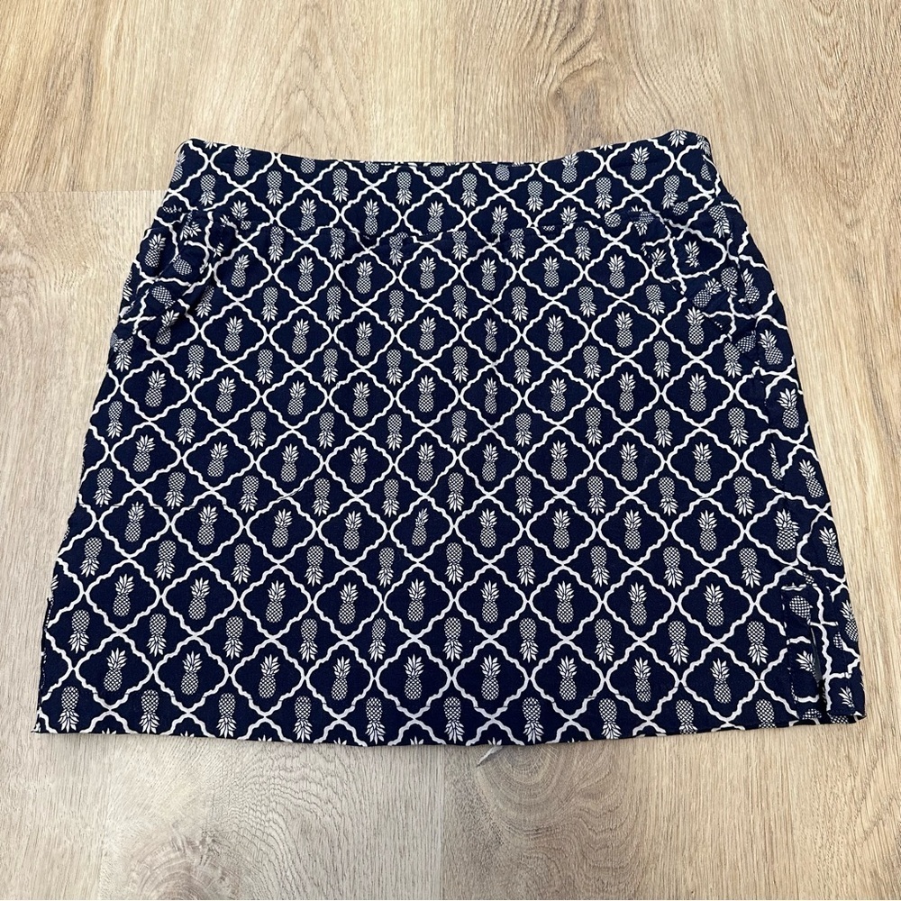 Crown & Ivy Blue and White Mini Pencil Skirt Casual Resort Wear
